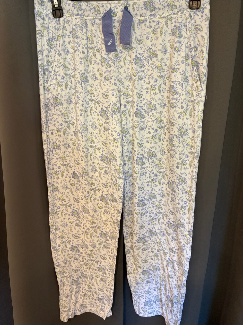 Nautica Cream Pajama Pants with Floral Print